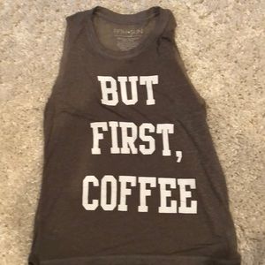 A first coffee tank top